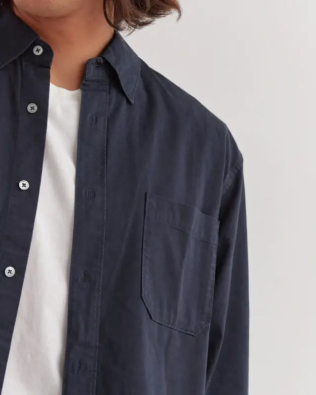 Assembly Label Men's Twill Overshirt - True Navy Assembly Label