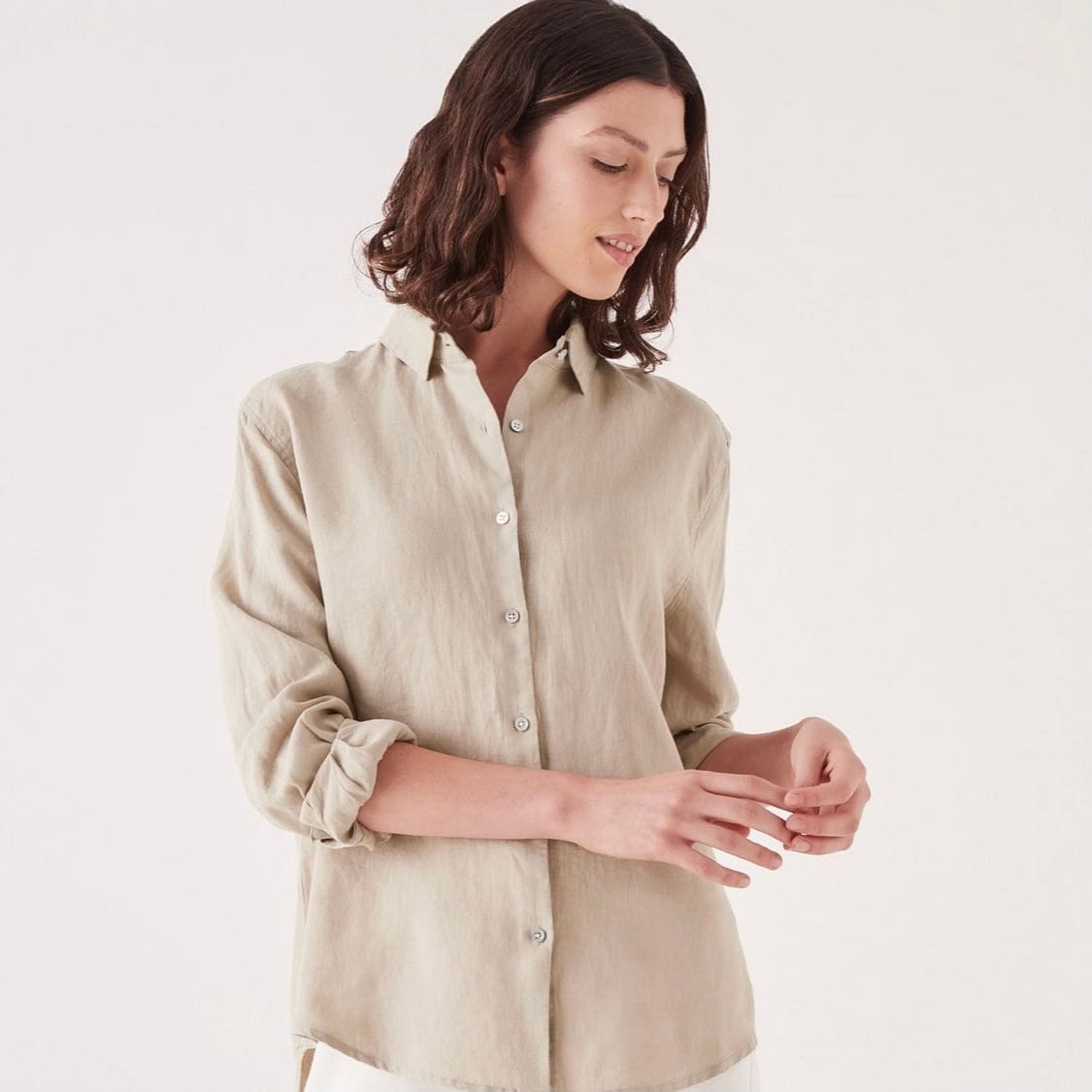 Assembly Label Xander Long Sleeve Shirt - Washed Khaki Assembly Label