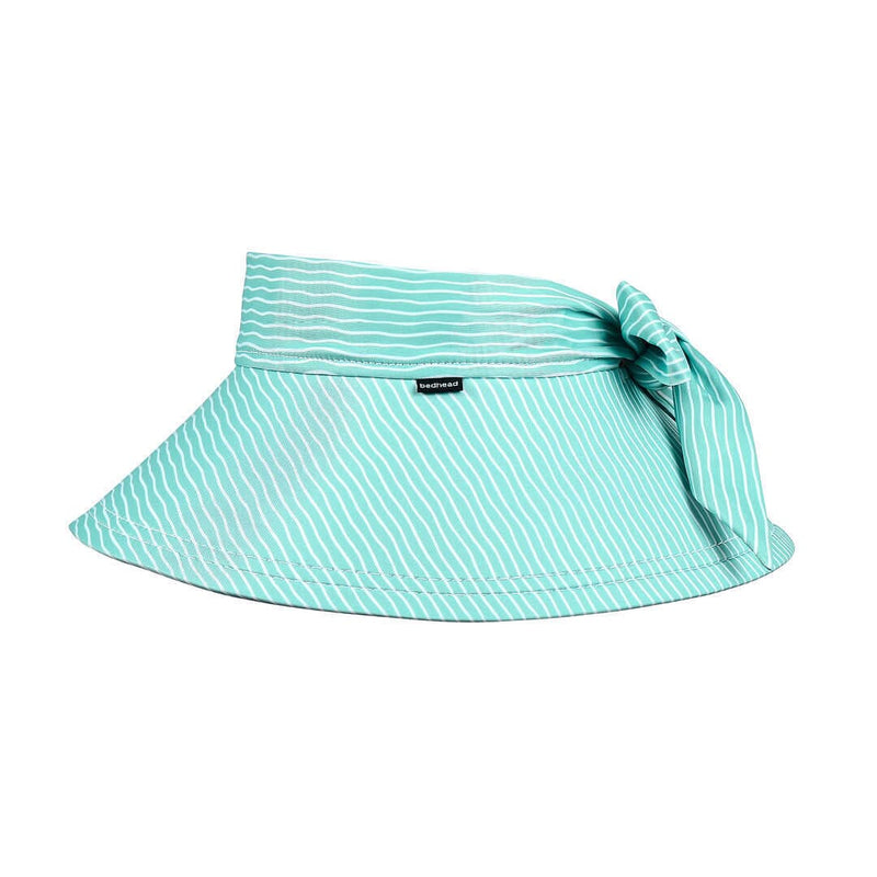Bedhead Ladies Wide Brimmed Swim Visor Beach Hat - Stripe Bedhead