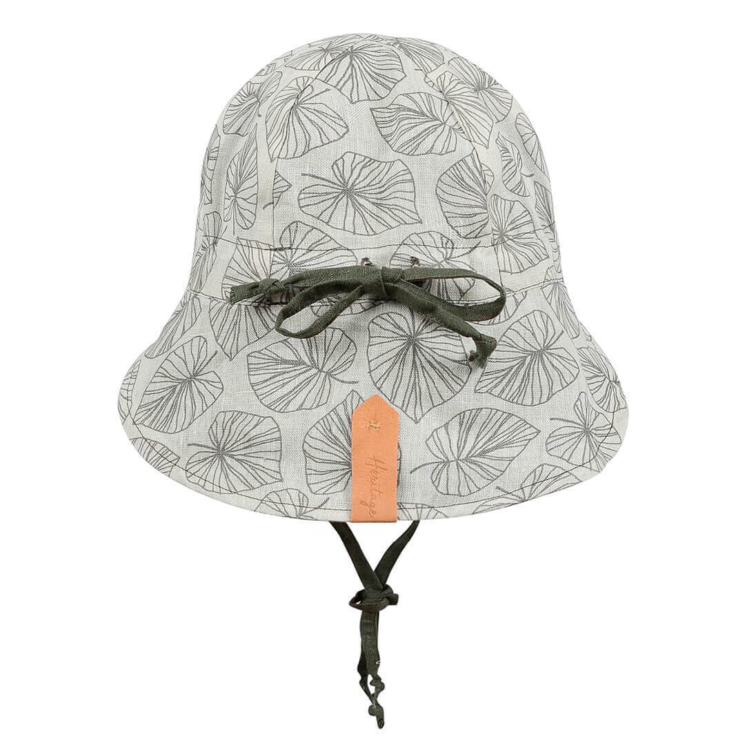 Bedhead Lounger Baby Reversible Flap Sun Hat - Leaf/Moss Bedhead