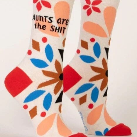 Blue Q Women's Crew Sock- Aunts Are The Shit Eclectic House