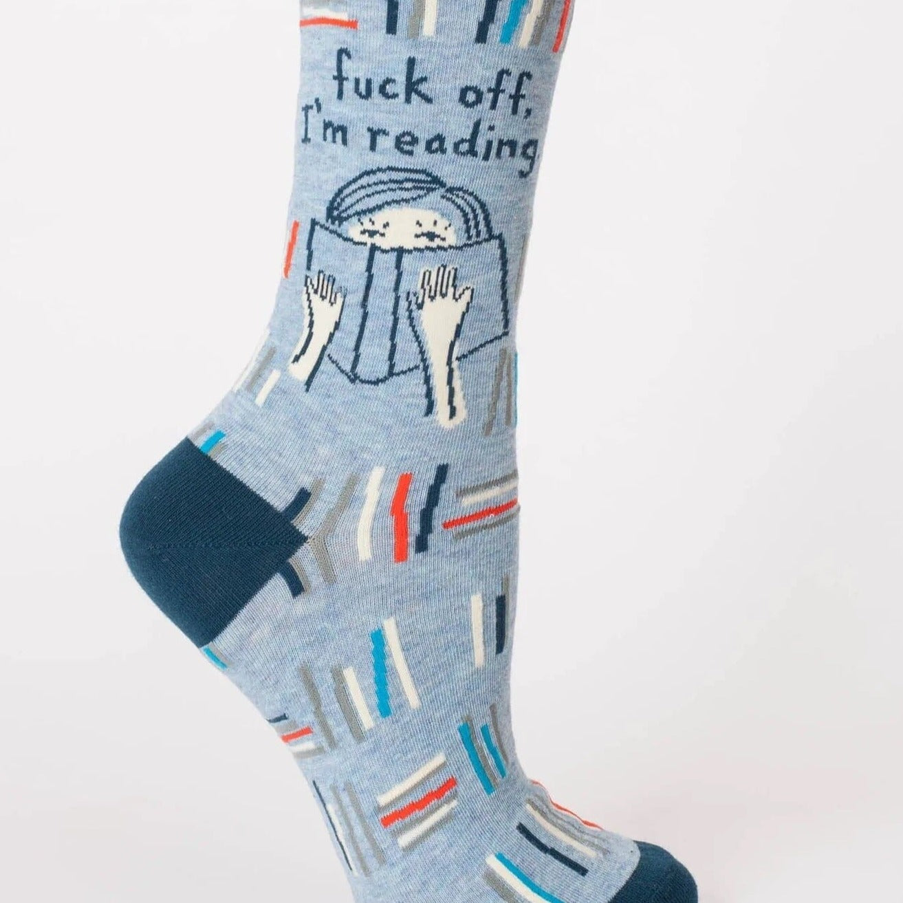 Blue Q Women's Crew Sock- F*ck Off, I'm Reading Eclectic House