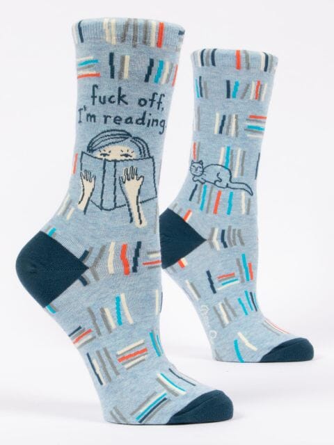 Blue Q Women's Crew Sock- F*ck Off, I'm Reading Eclectic House