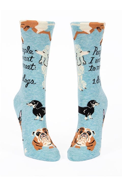 Blue Q Women's Crew Sock- People I Want to Meet: Dogs Eclectic House