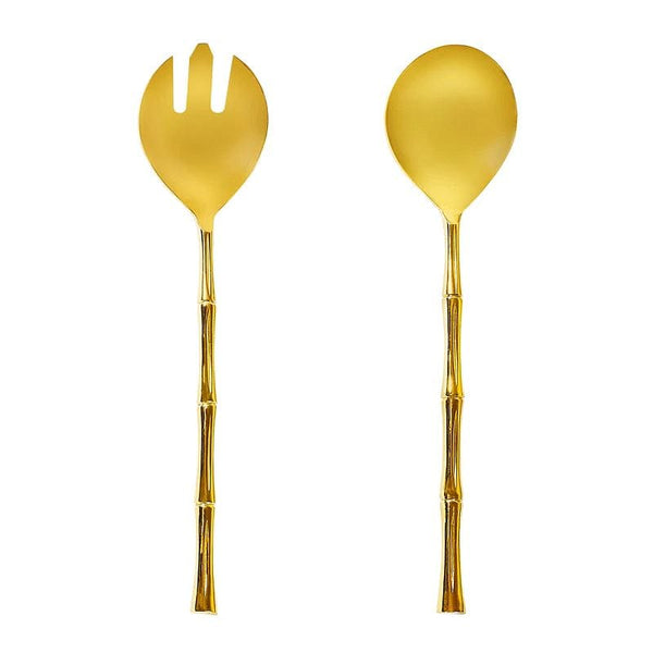 Bonnie and Neil Bamboo Salad Servers - Gold (set of 2) Bonnie and Neil
