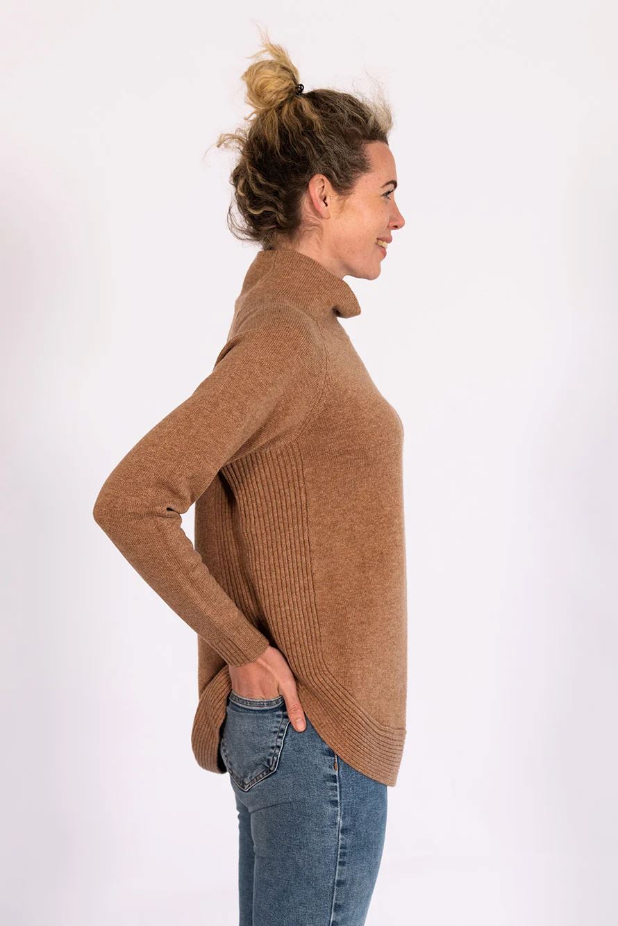 Bow & Arrow Funnel Neck Jumper - Cinnamon Bow & Arrow