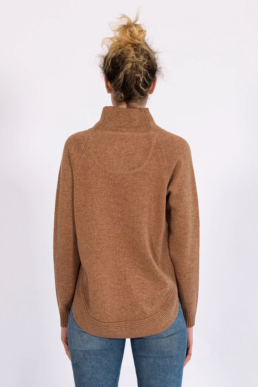 Bow & Arrow Funnel Neck Jumper - Cinnamon Bow & Arrow