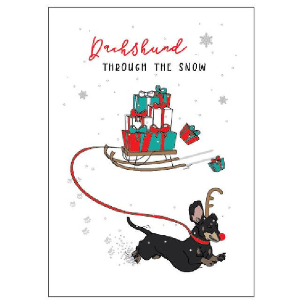 Dachshund Through the Snow Christmas Card Candlebark Creations