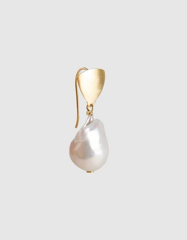 Fairley Baroque Pearl Shield Drop Earrings Fairley