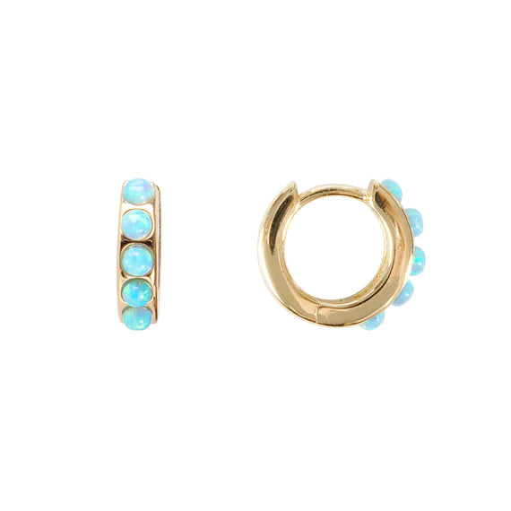 Fairley Blue Opal Crystal Huggies Fairley