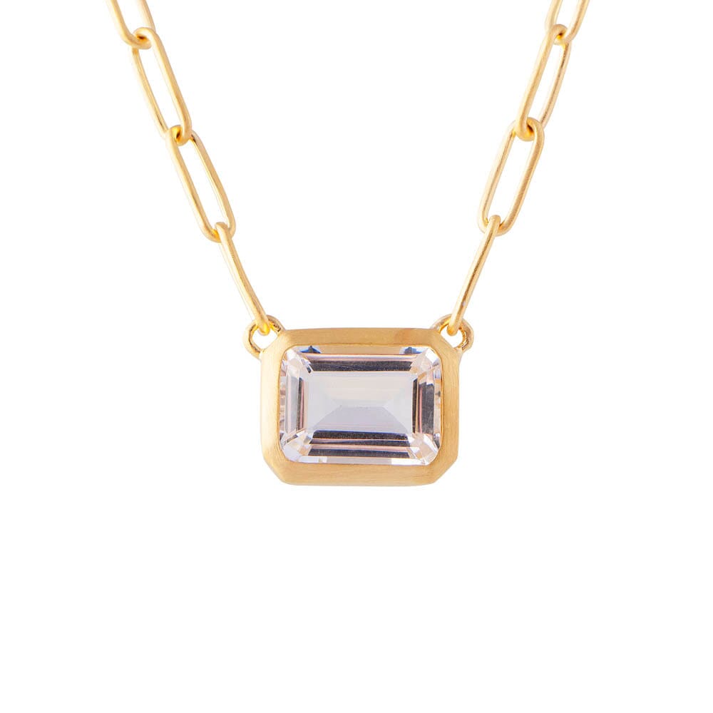 Fairley Crystal Cocktail Link Necklace - Gold Fairley