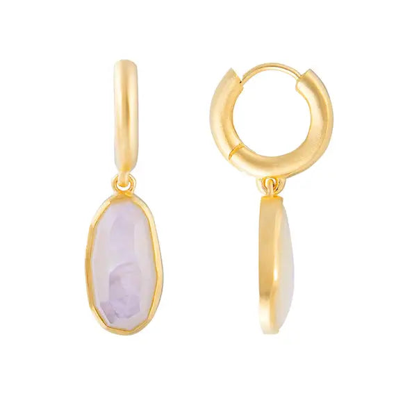 Fairley Free-Form Mother of Pearl Hoops - Gold Fairley