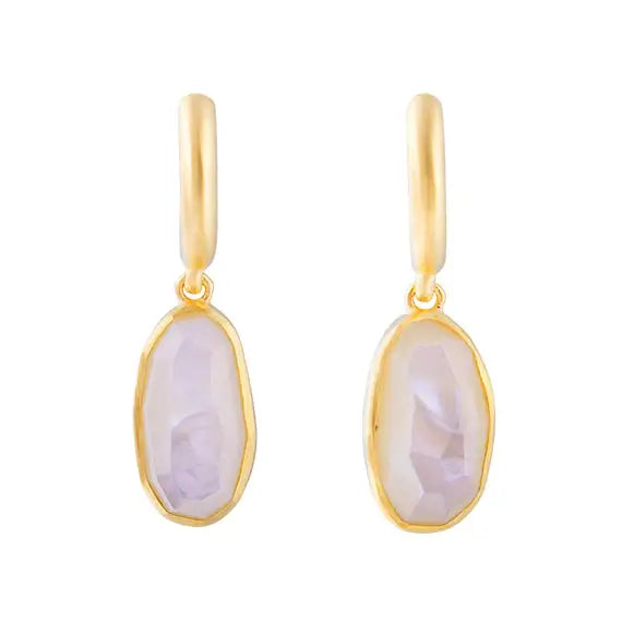 Fairley Free-Form Mother of Pearl Hoops - Gold Fairley