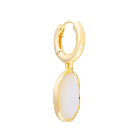 Fairley Free-Form Mother of Pearl Hoops - Gold Fairley