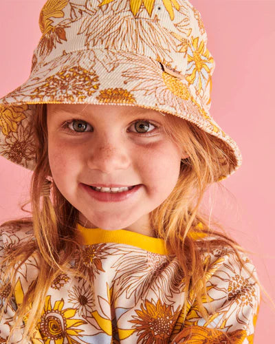 Kip & Co Sunflower Happy Corduroy Kids Bucket Hat Kip & Co