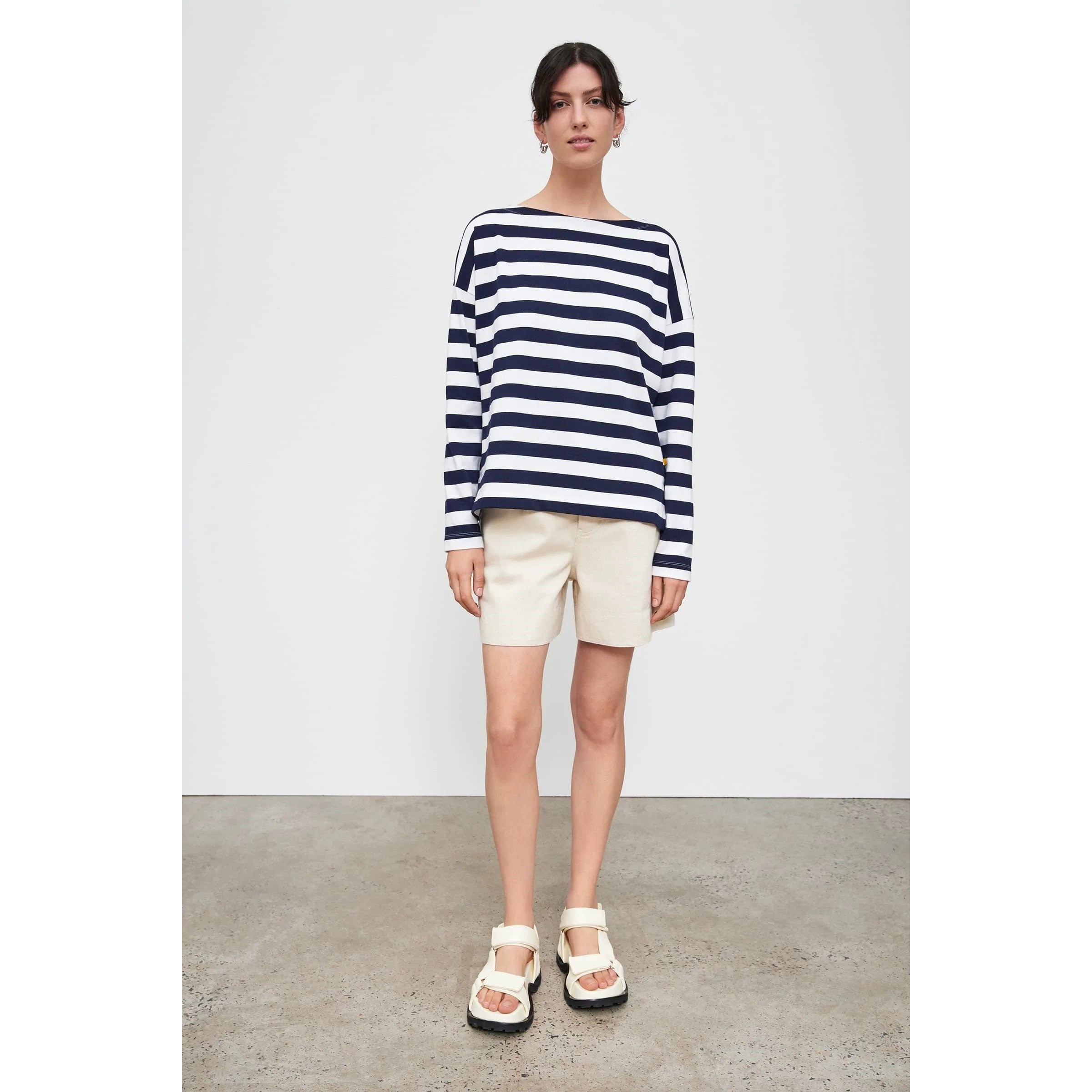 Kowtow Breton Sweater - Navy White Stripe Kowtow