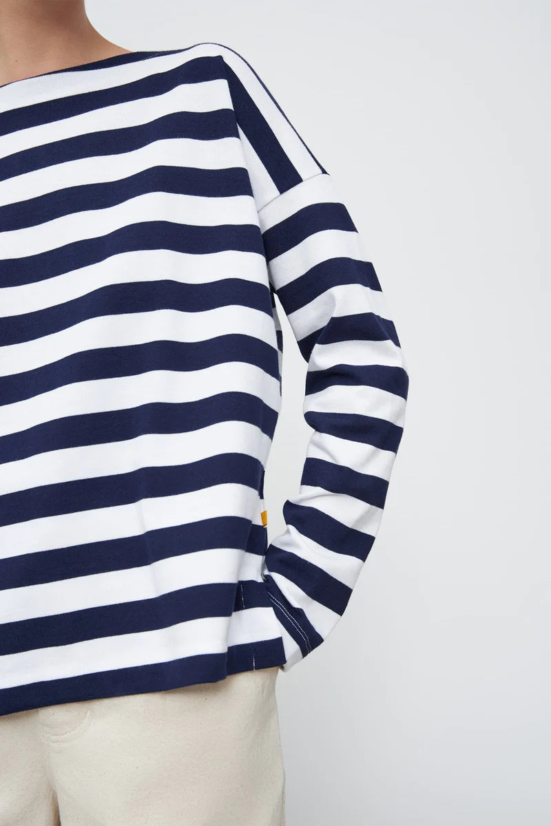 Kowtow Breton Sweater - Navy White Stripe Kowtow