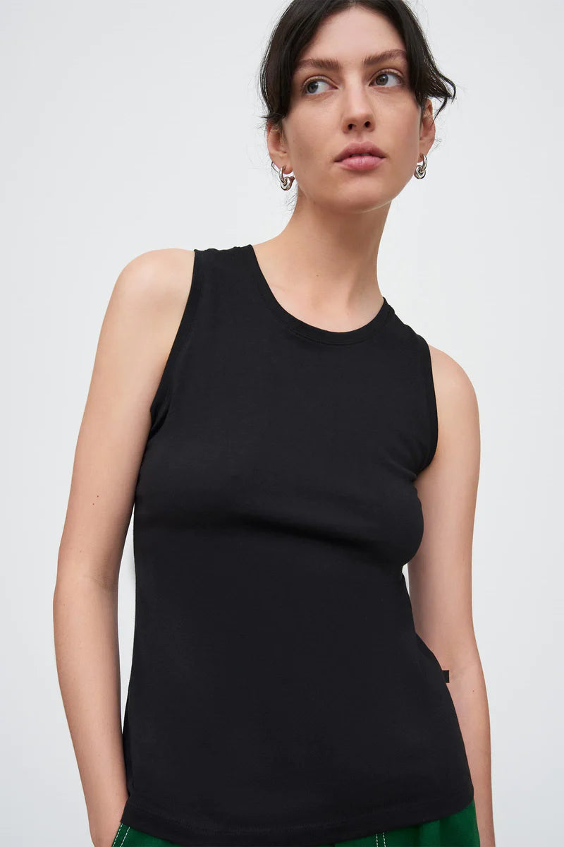 Kowtow Cross Back Singlet - Black Kowtow