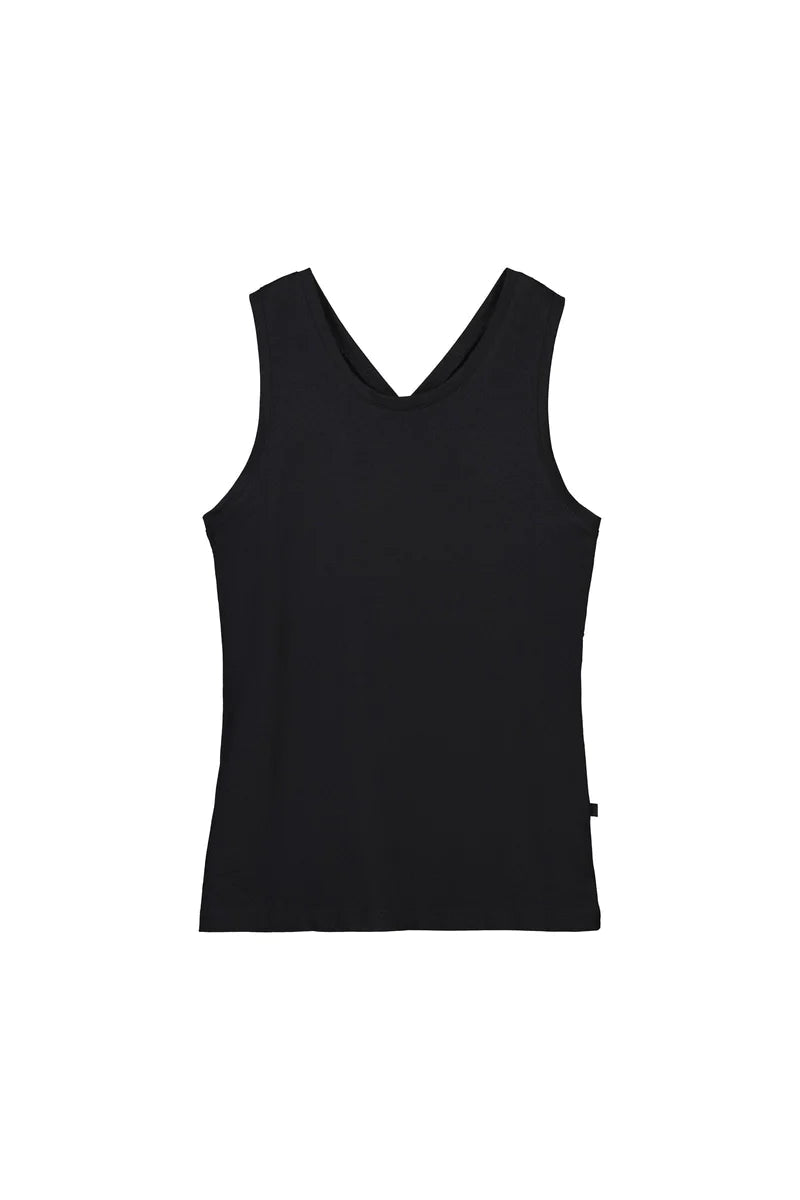 Kowtow Cross Back Singlet - Black Kowtow