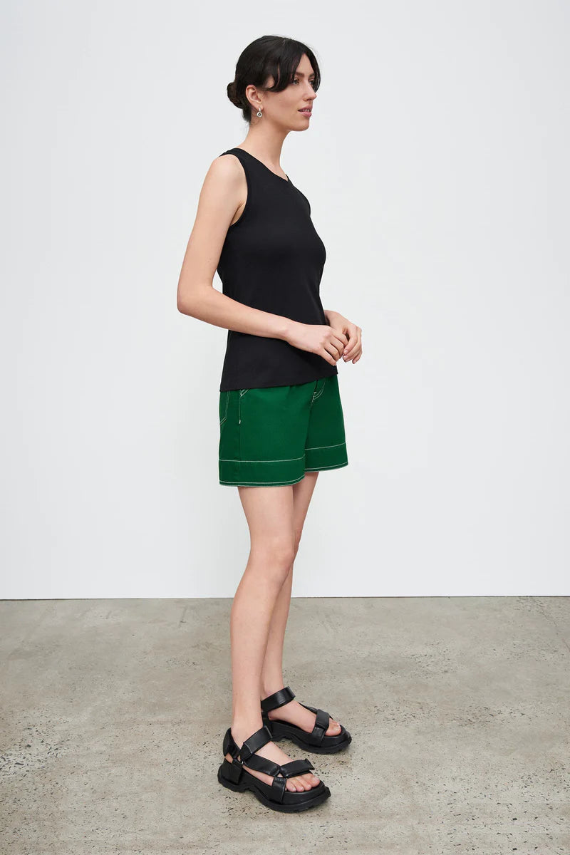 Kowtow Cross Back Singlet - Black Kowtow