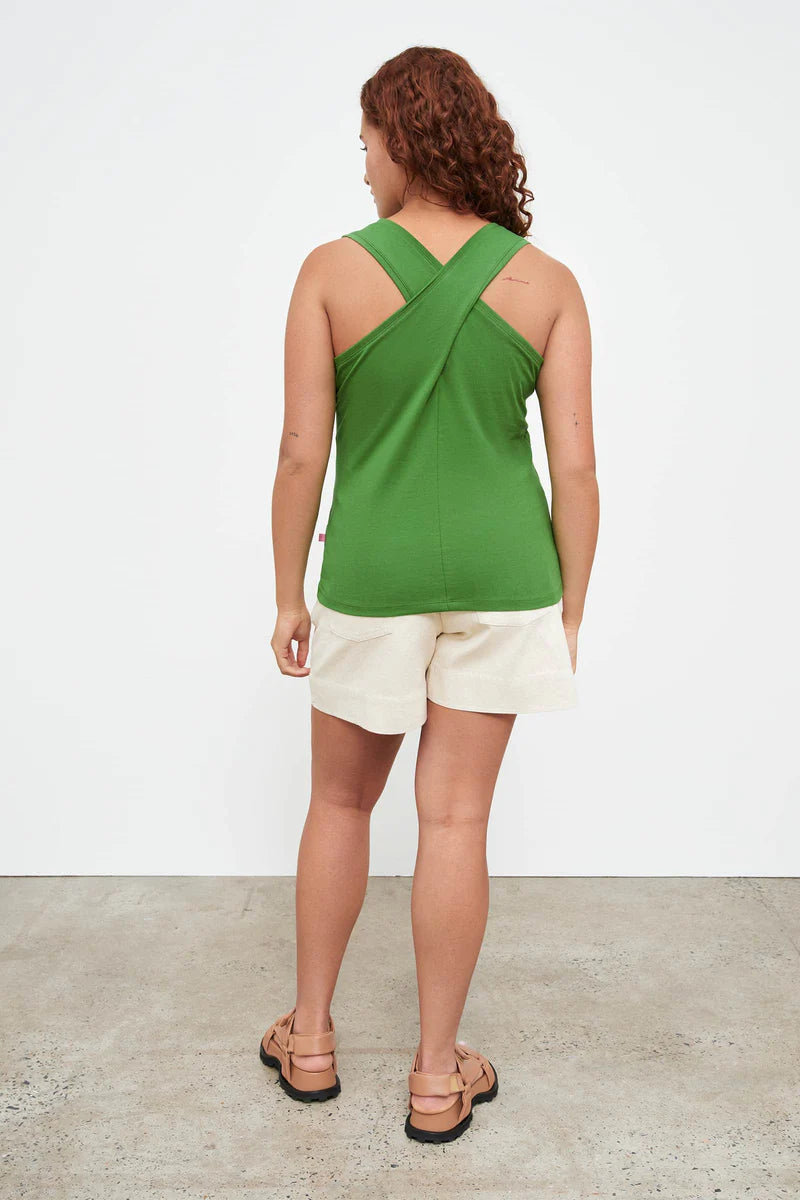 Kowtow Cross Back Singlet - Bright Green Kowtow