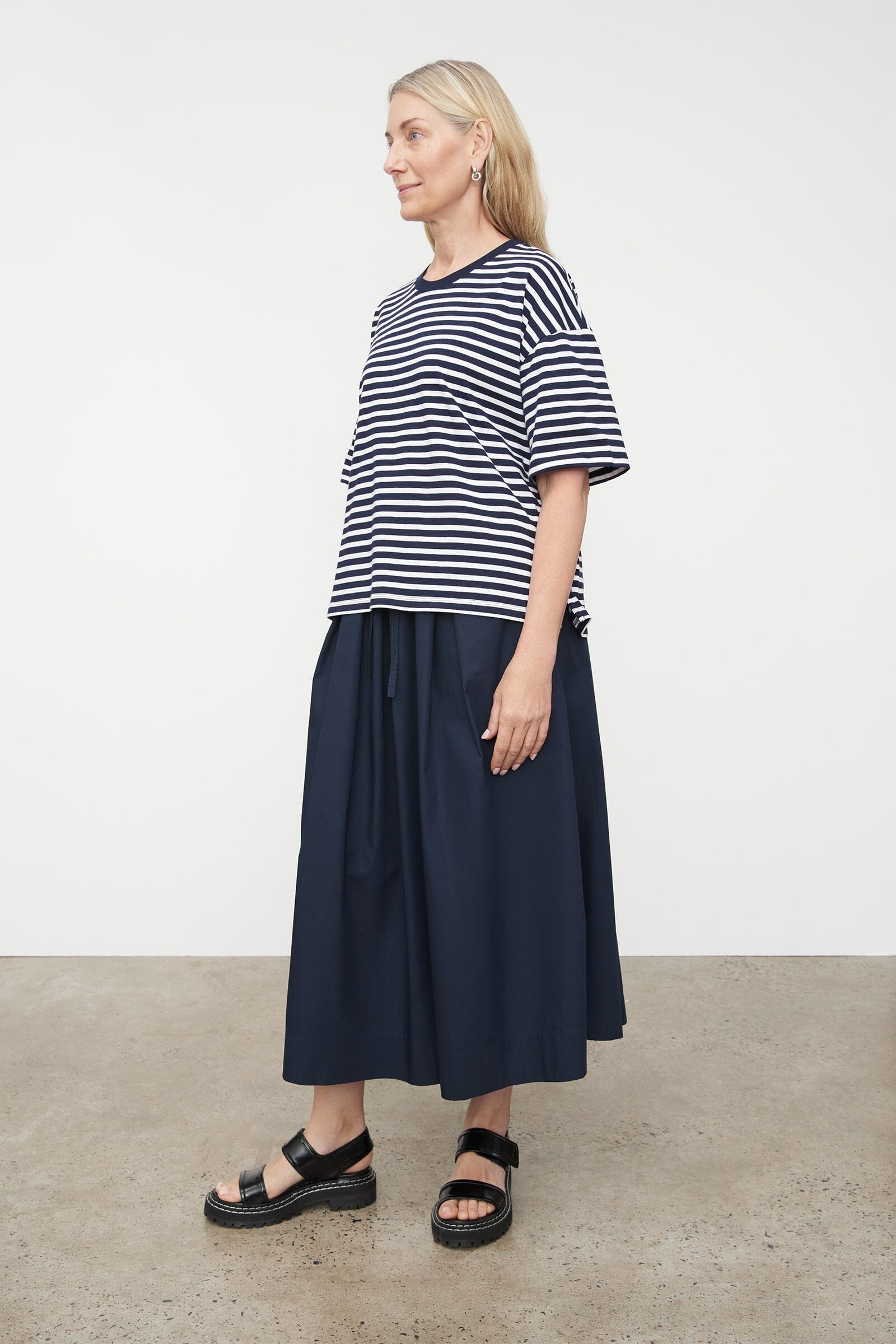 Kowtow Everyday Tee - Navy Stripe Kowtow