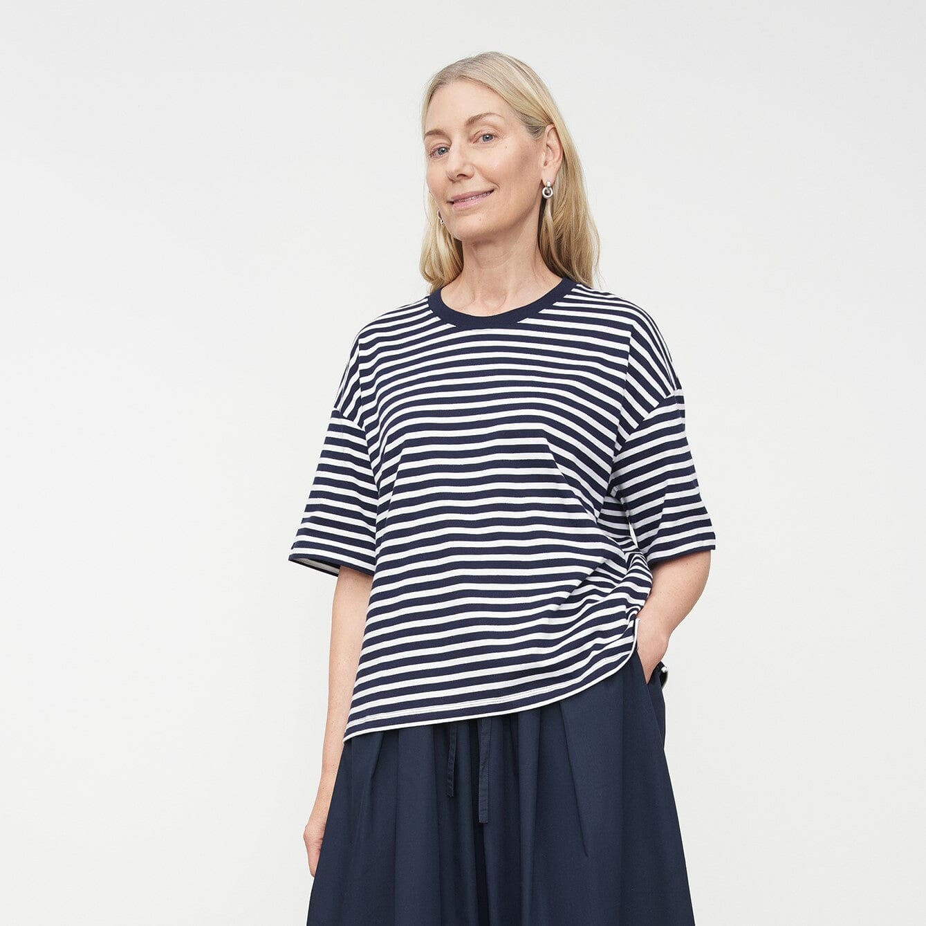 Kowtow Everyday Tee - Navy Stripe Kowtow