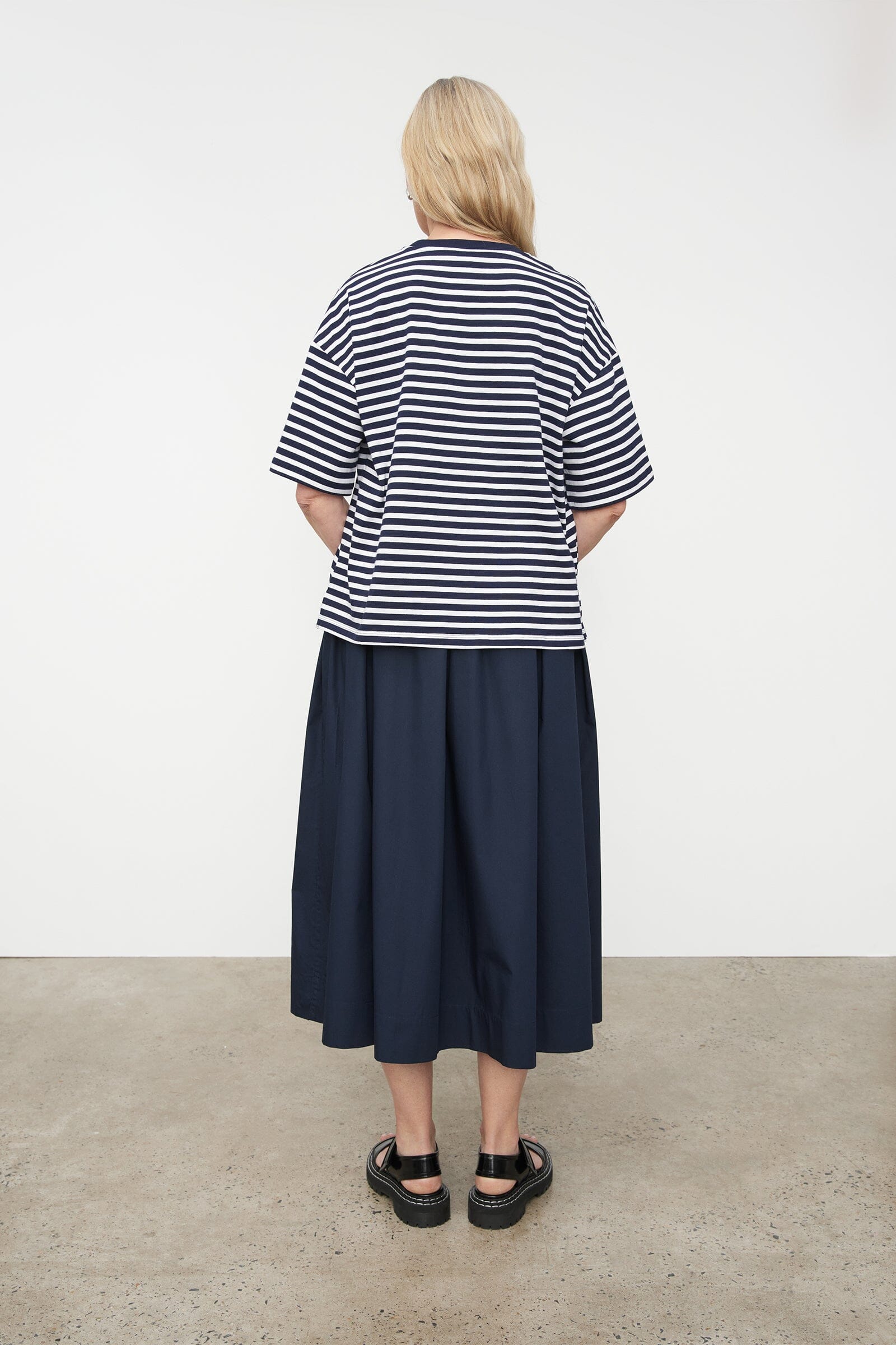 Kowtow Everyday Tee - Navy Stripe Kowtow