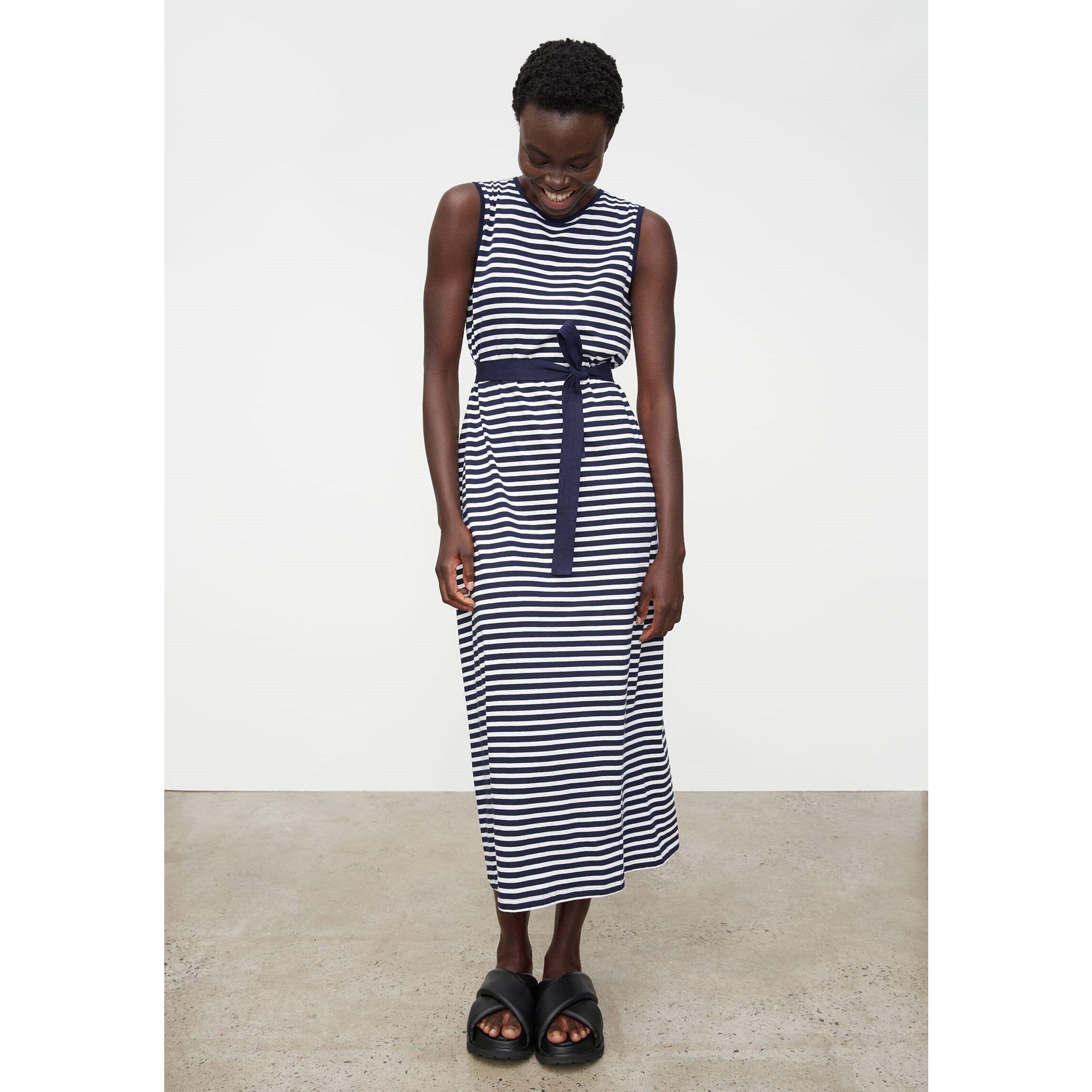 Kowtow Long Singlet Dress - Navy Stripe Kowtow