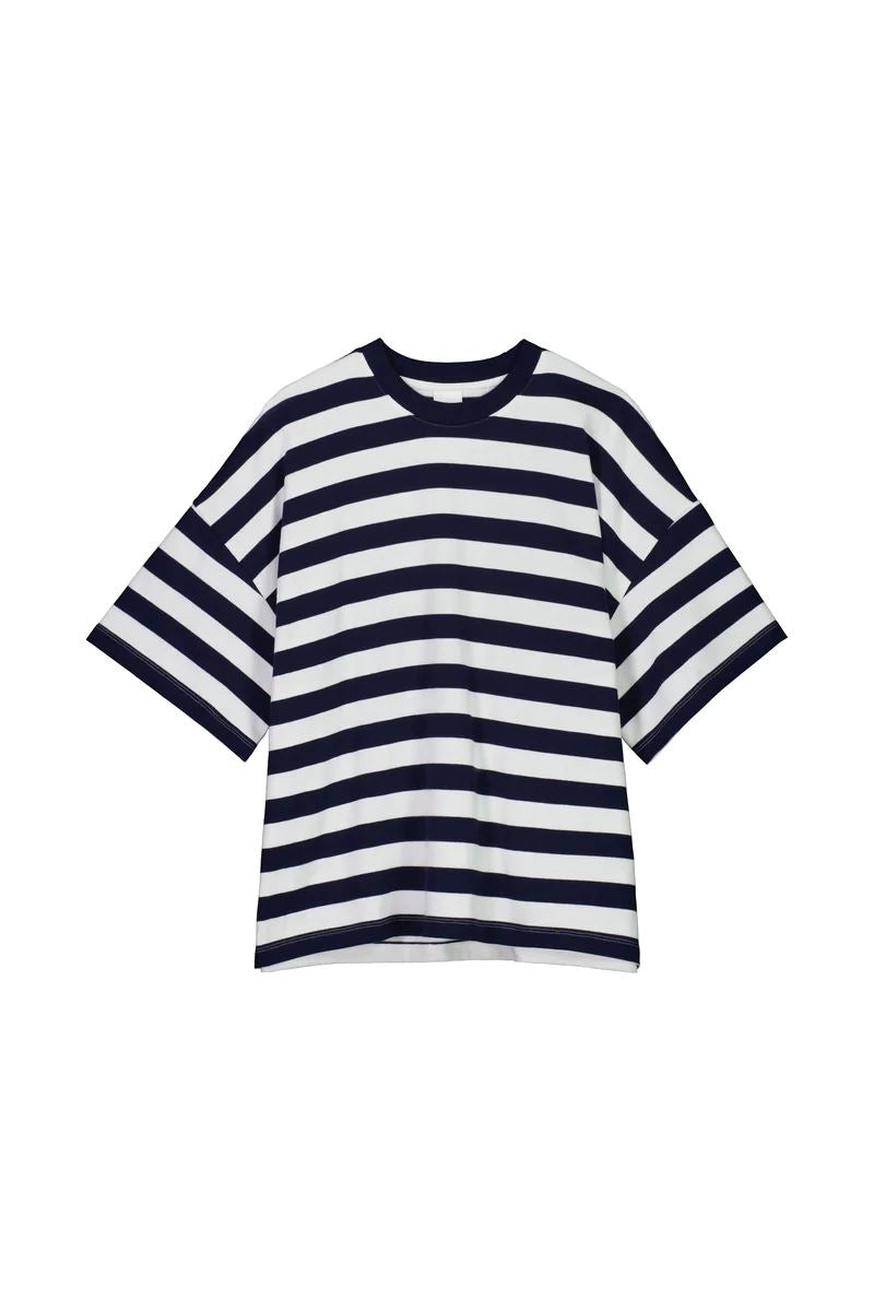 Kowtow Oversized Boxy Tee - Navy White Stripe Kowtow