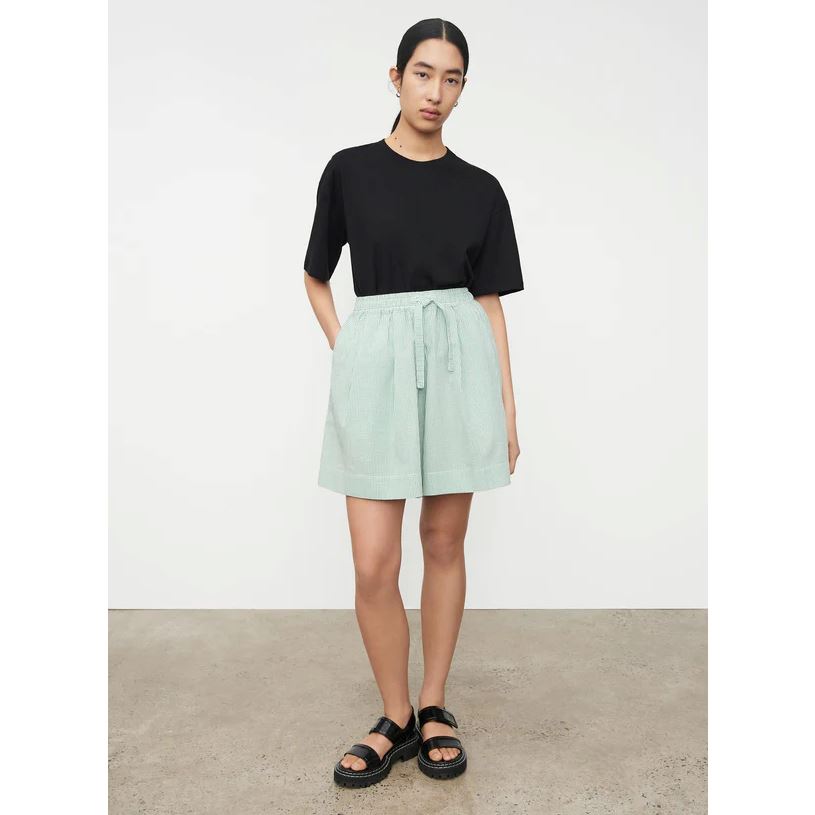 Kowtow Paper Shorts - Green Mini Check Kowtow