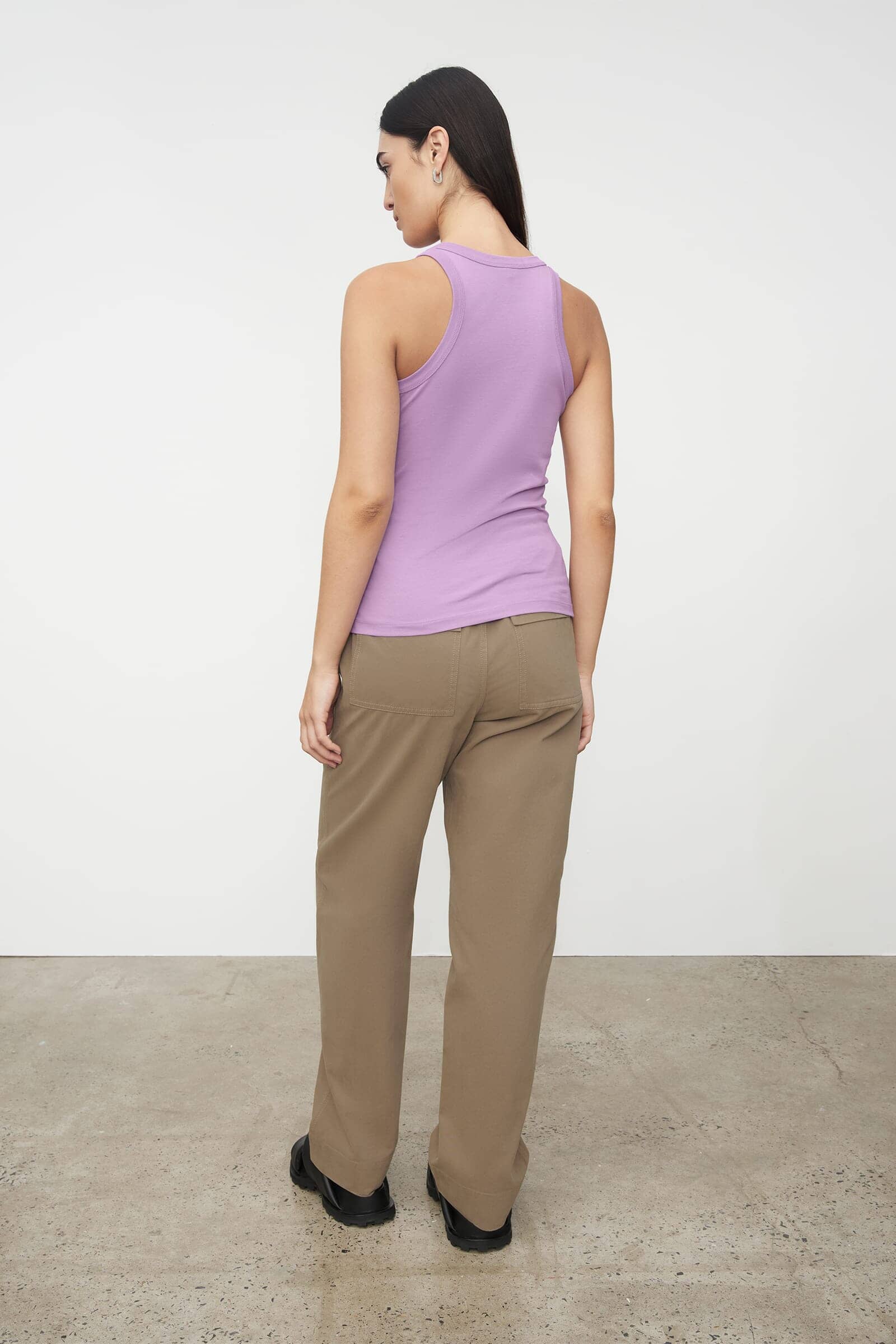 Kowtow Racer Back Singlet - Lavender Kowtow