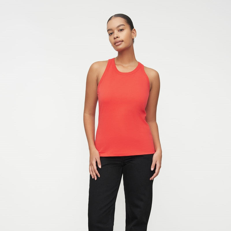 Kowtow Racer Back Singlet - Neon Red Kowtow