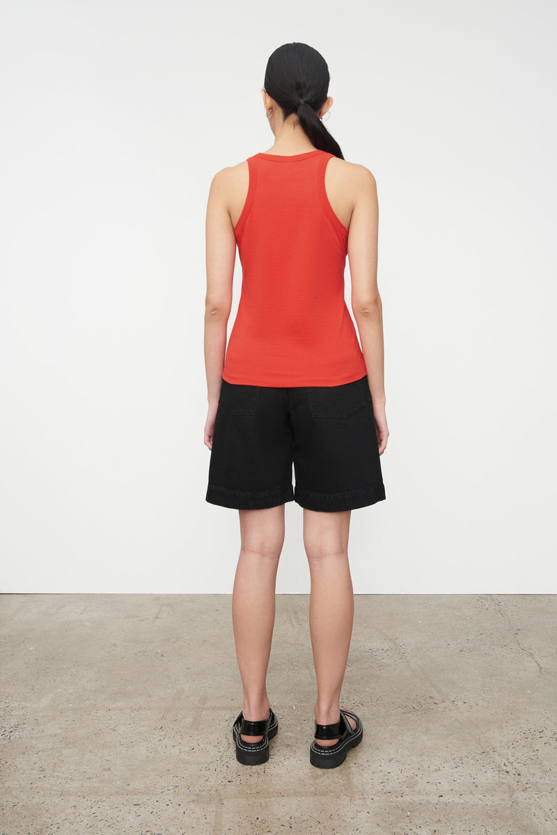 Kowtow Racer Back Singlet - Neon Red Kowtow