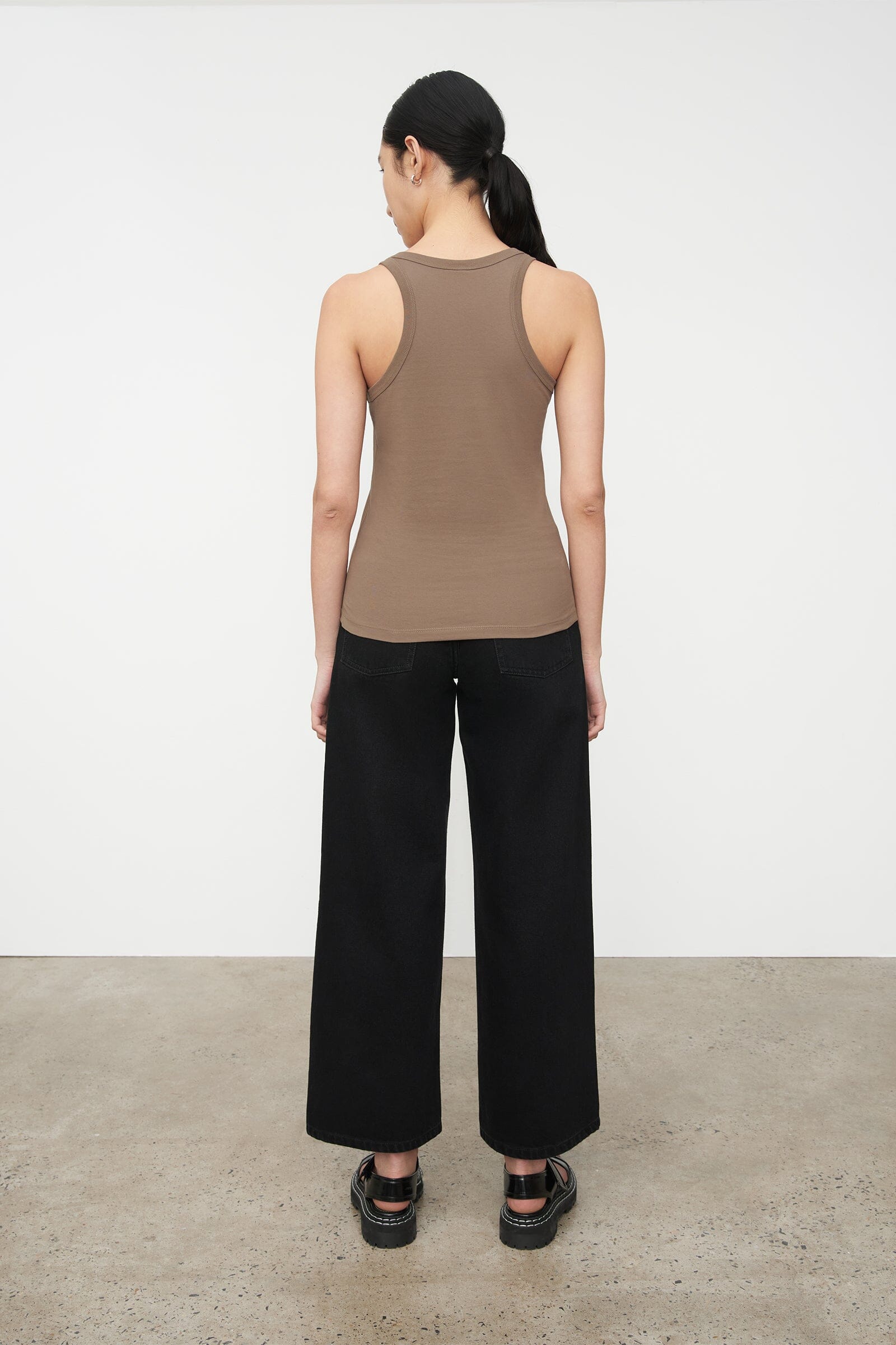 Kowtow Racer Back Singlet - Taupe Kowtow