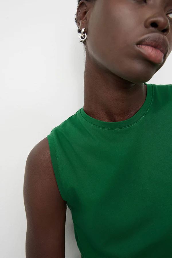 Kowtow Singlet Top - Evergreen Kowtow