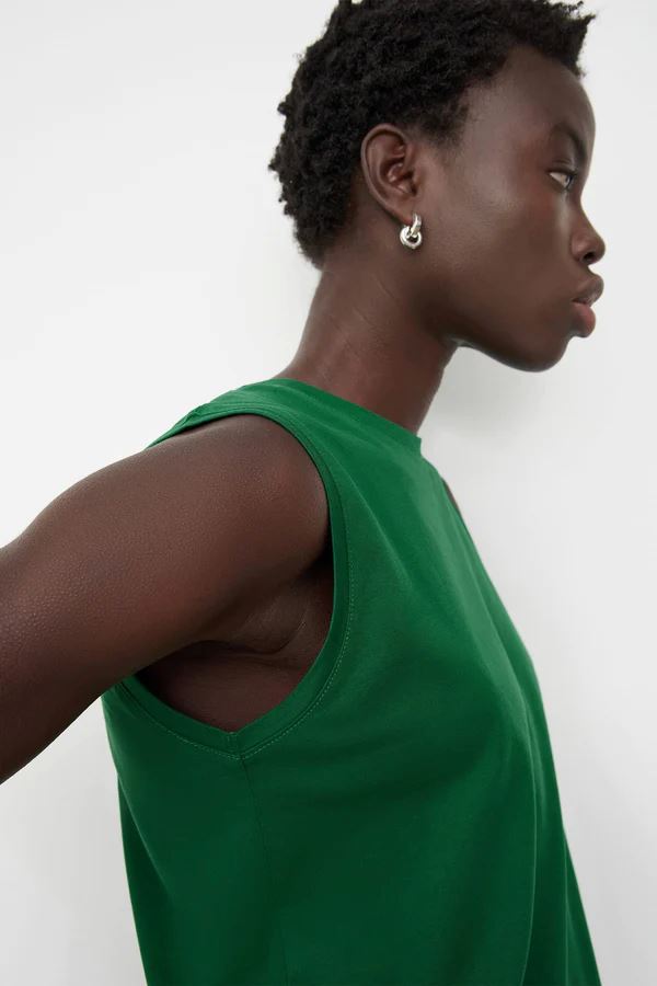 Kowtow Singlet Top - Evergreen Kowtow