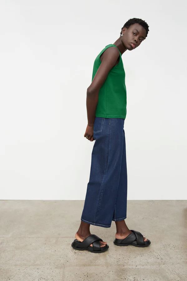 Kowtow Singlet Top - Evergreen Kowtow