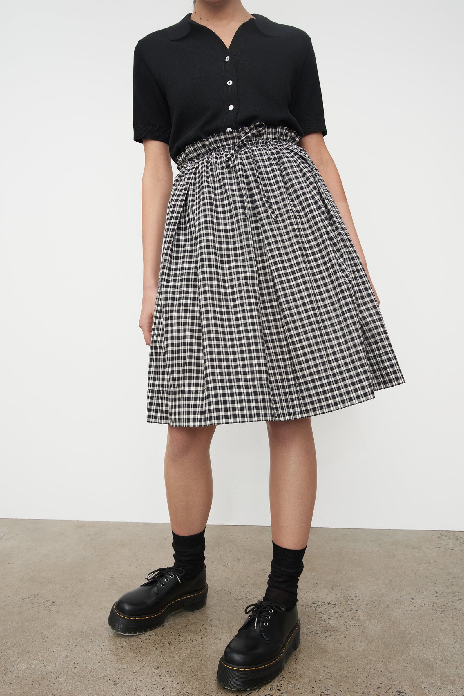 Kowtow Stevie Skirt - Monochrome Check Kowtow