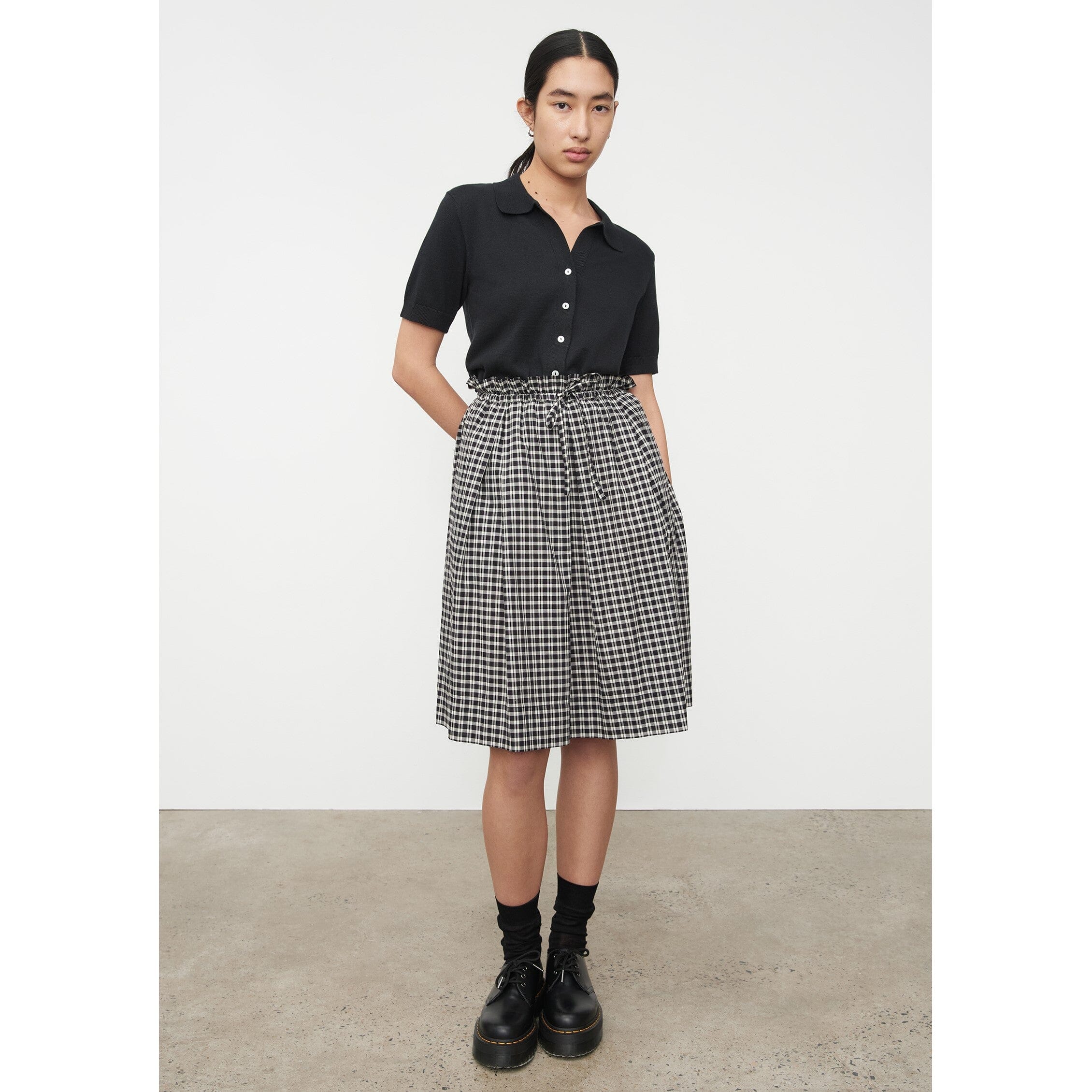 Kowtow Stevie Skirt - Monochrome Check Kowtow