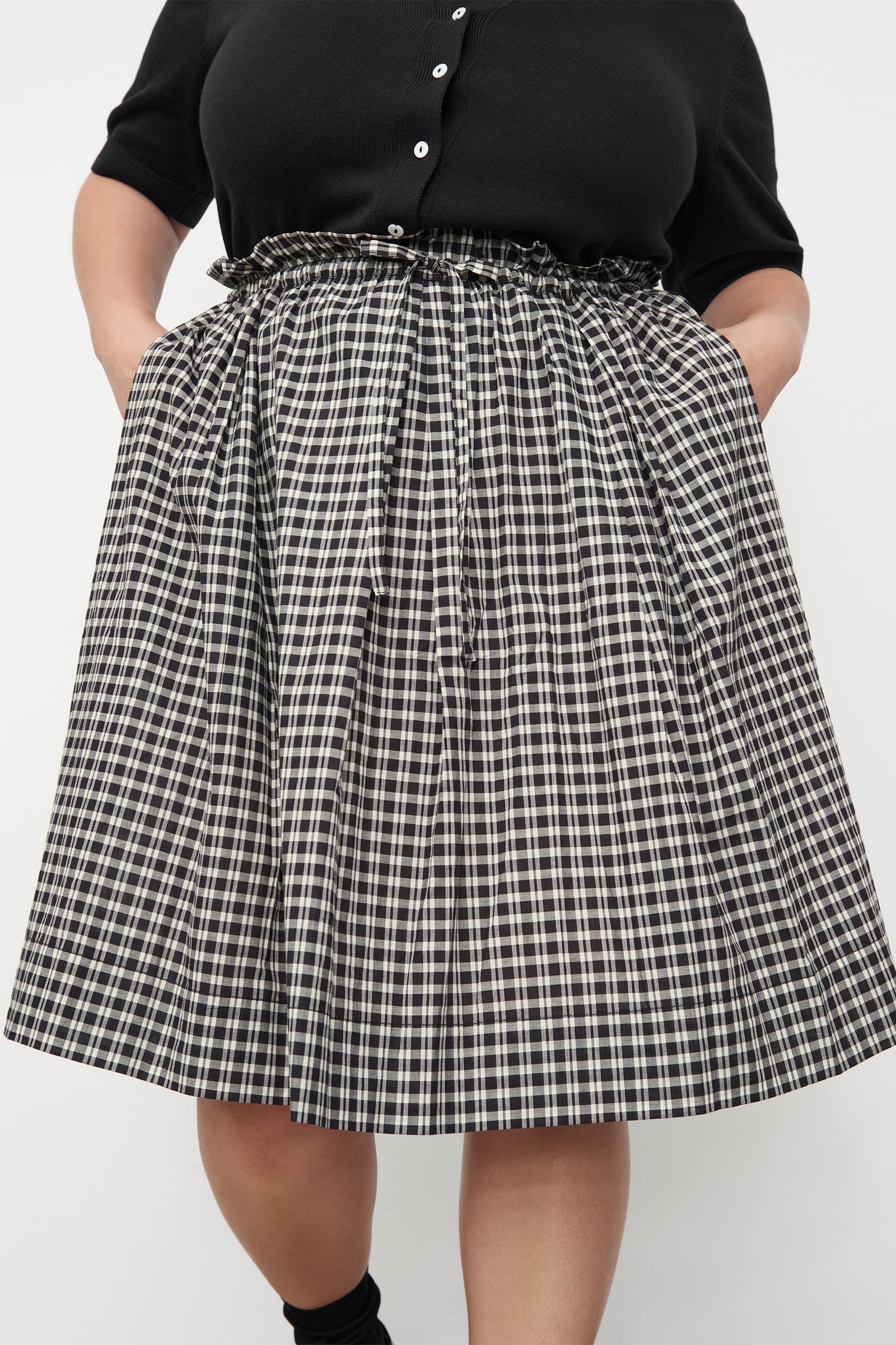 Kowtow Stevie Skirt - Monochrome Check Kowtow