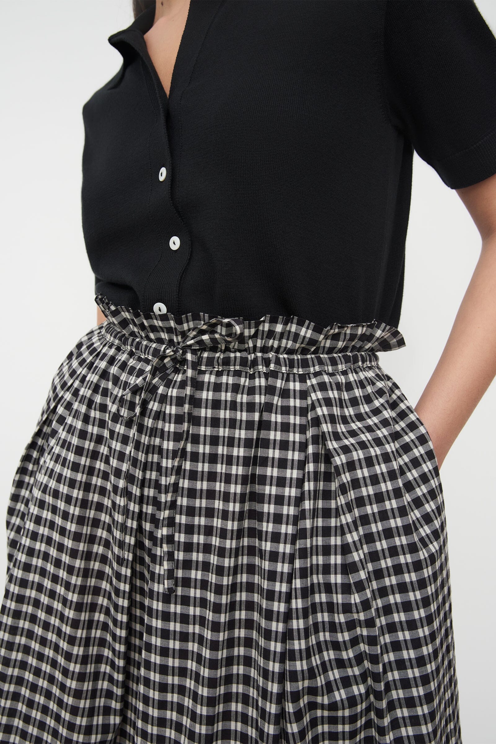 Kowtow Stevie Skirt - Monochrome Check Kowtow