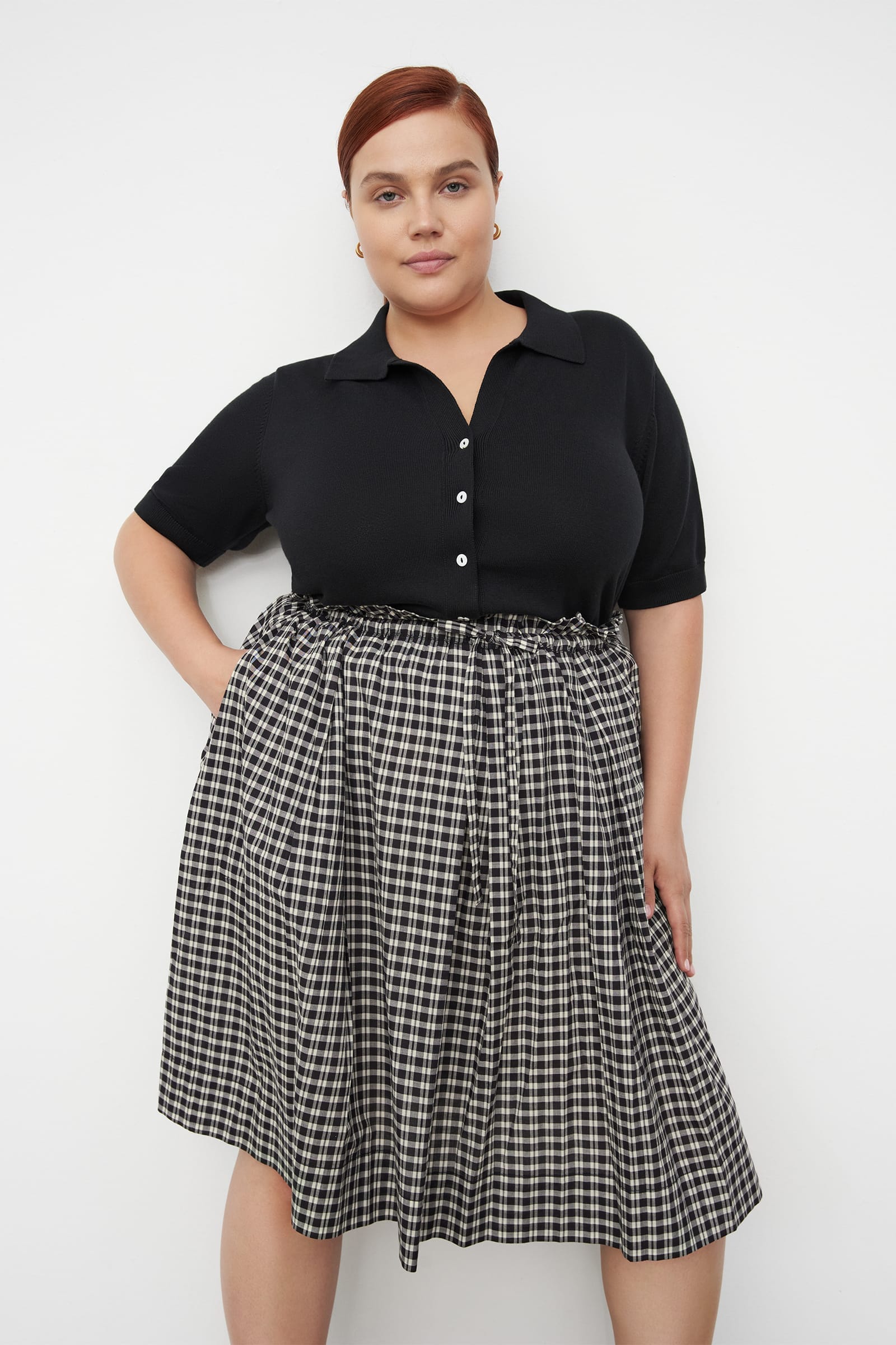 Kowtow Stevie Skirt - Monochrome Check Kowtow