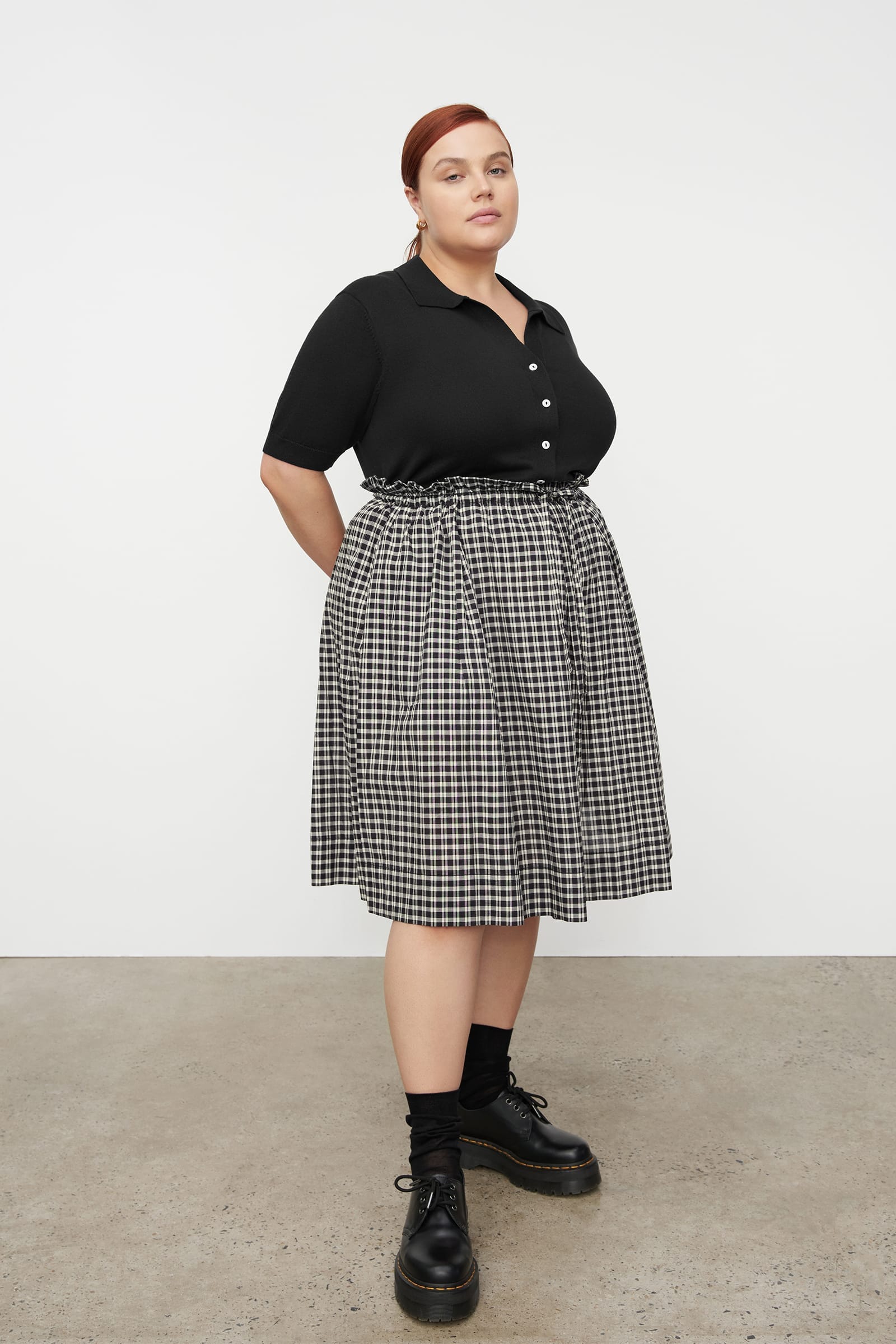 Kowtow Stevie Skirt - Monochrome Check Kowtow