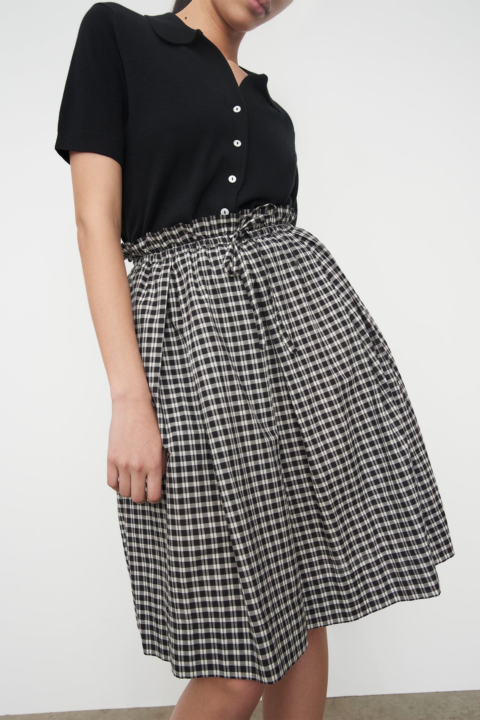 Kowtow Stevie Skirt - Monochrome Check Kowtow