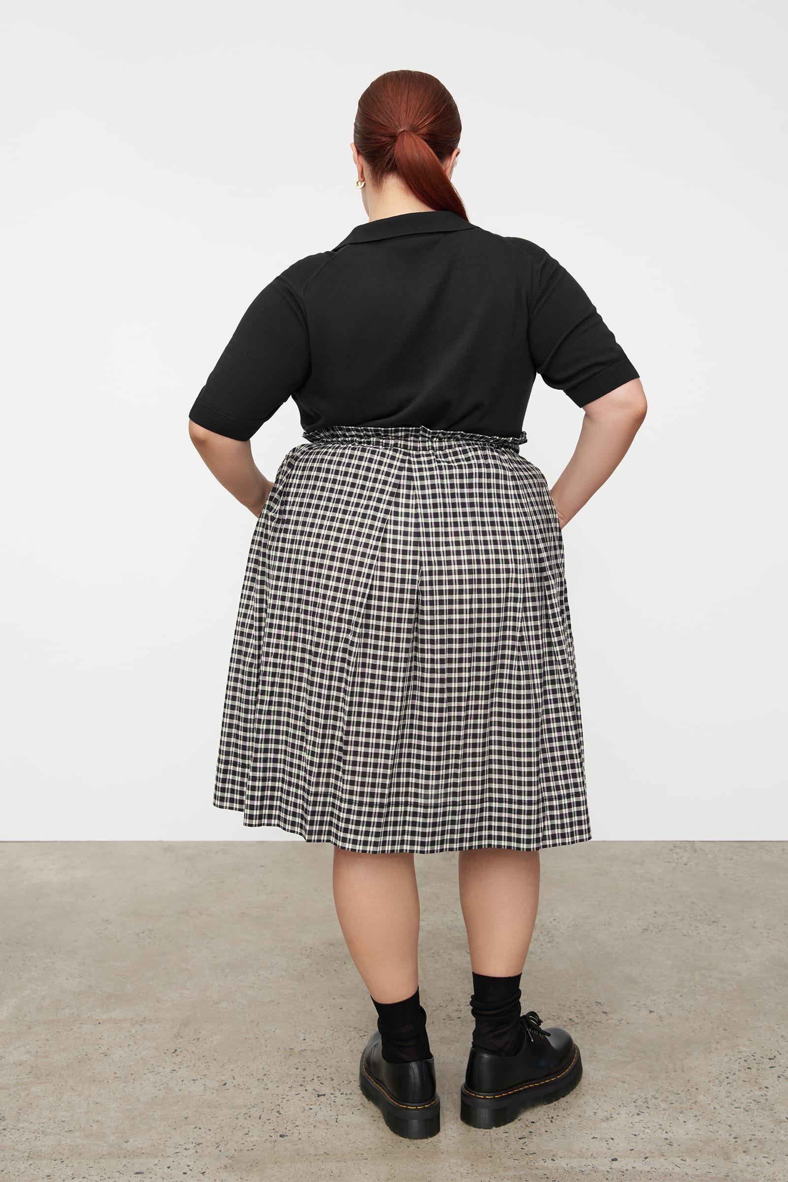 Kowtow Stevie Skirt - Monochrome Check Kowtow