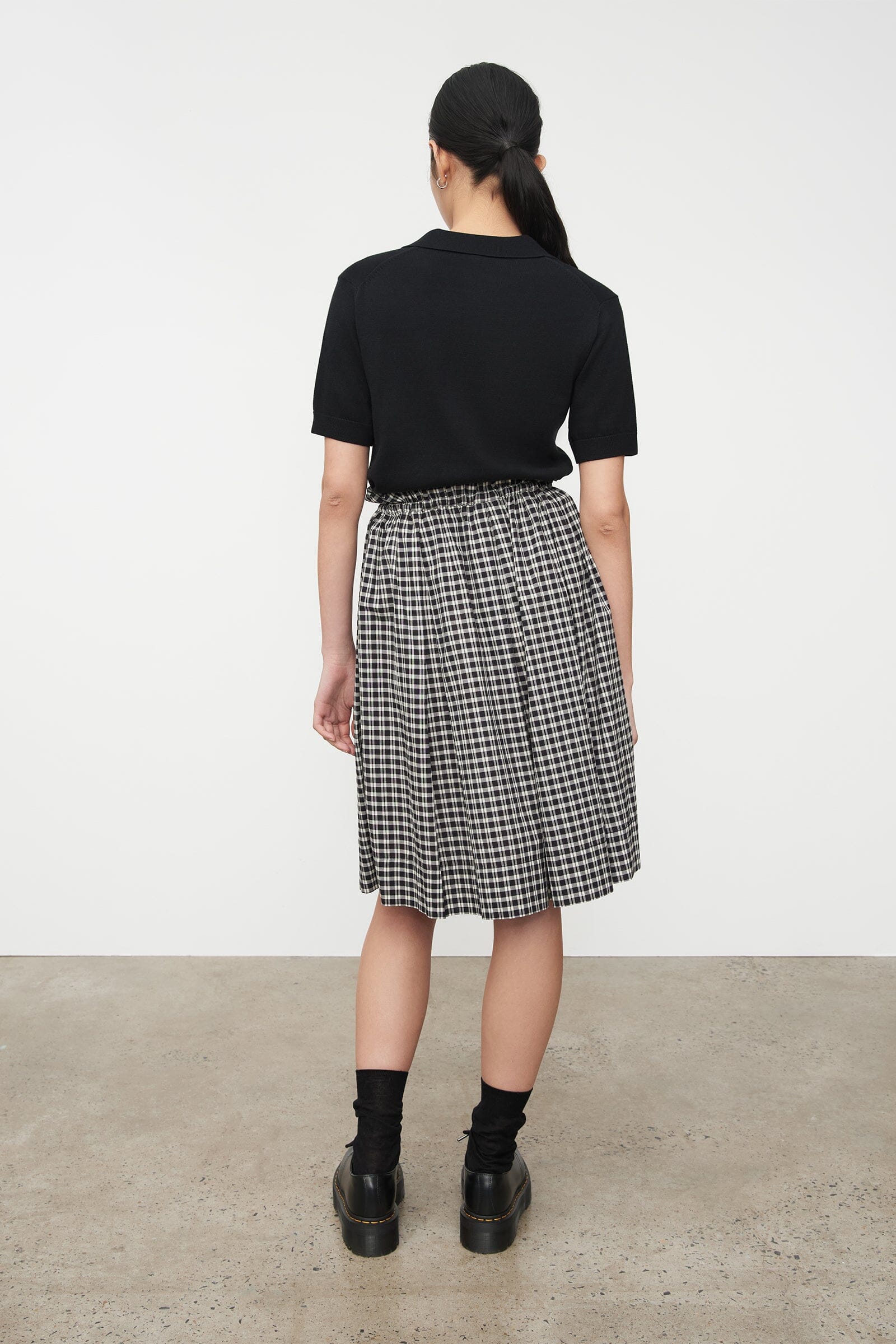 Kowtow Stevie Skirt - Monochrome Check Kowtow