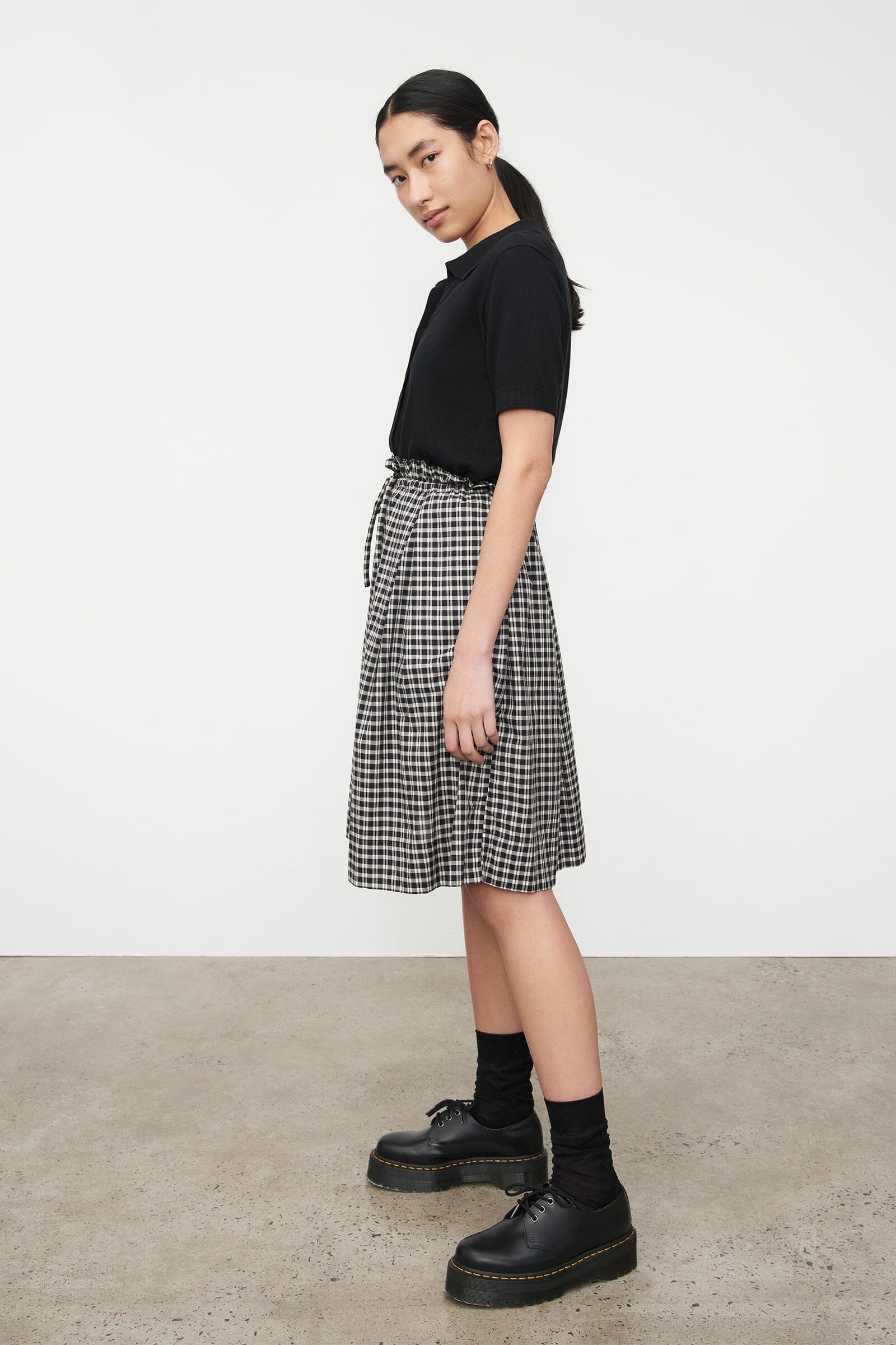 Kowtow Stevie Skirt - Monochrome Check Kowtow