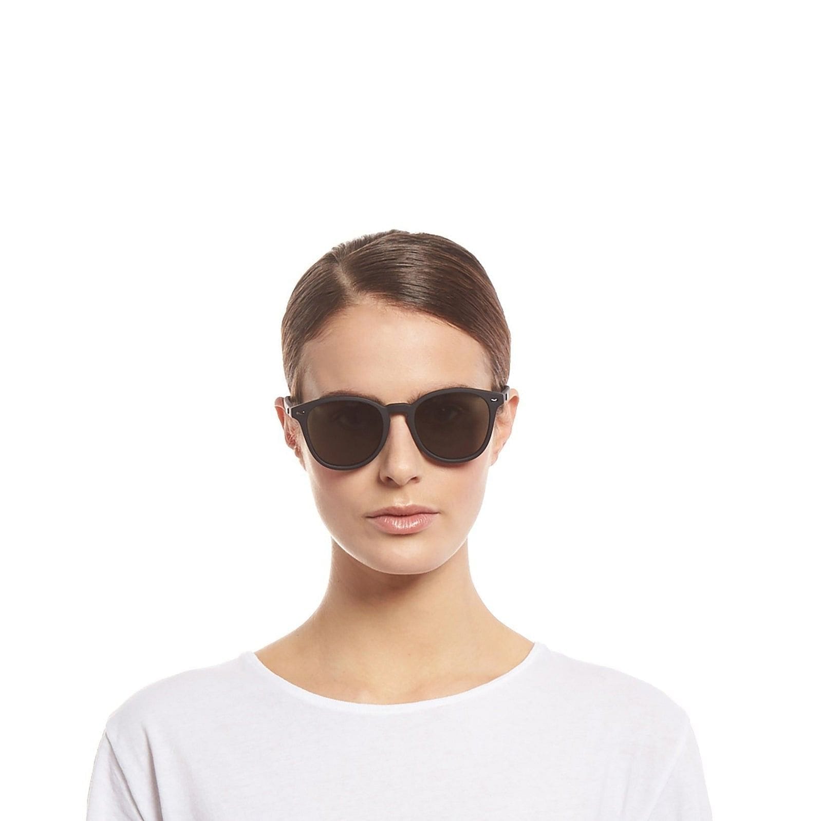 Le Specs Unisex Bandwagon Sunglasses - Black Rubber Le Specs