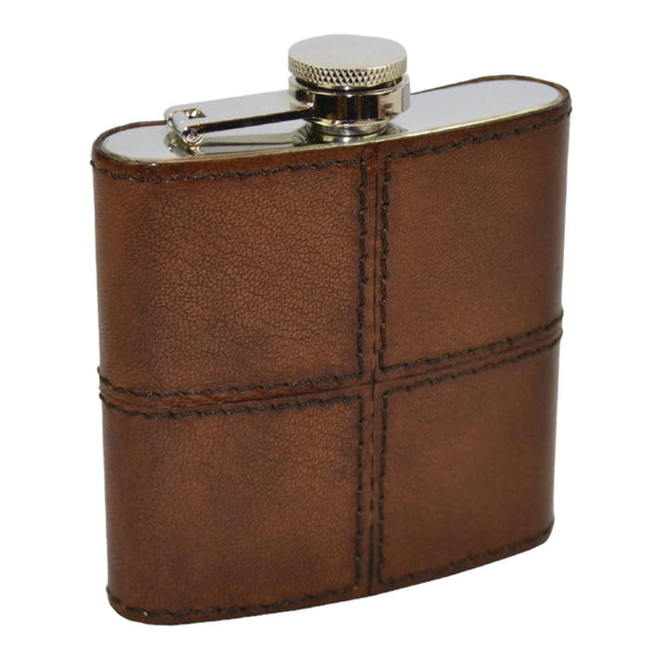 Leather Hip Flask - Tan Eclectic House
